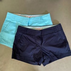 J Crew Chino Shorts (sea blue and navy)